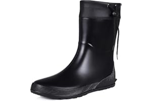 Asgard Women's Mid Calf Rain Boots Collar Gardening Boots Ultra Lightweight Portable Garden Shoes