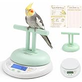 Pet Bird Scale,Parrot Perch Scale,Multi-Use Design with Switchable g/oz/lb Units,Stable Perch,Easy Clean,Backlit Display,for Medium and Small Parrots Aviary Hamster Reptile Small Pet Scale (Green)