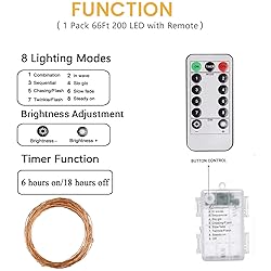 66Ft 200 LED Fairy Lights Plug in, Waterproof
