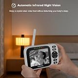 HelloBaby No WiFi Baby Monitor 2 Cameras 3.2in IPS Night Vision PTZ view 3