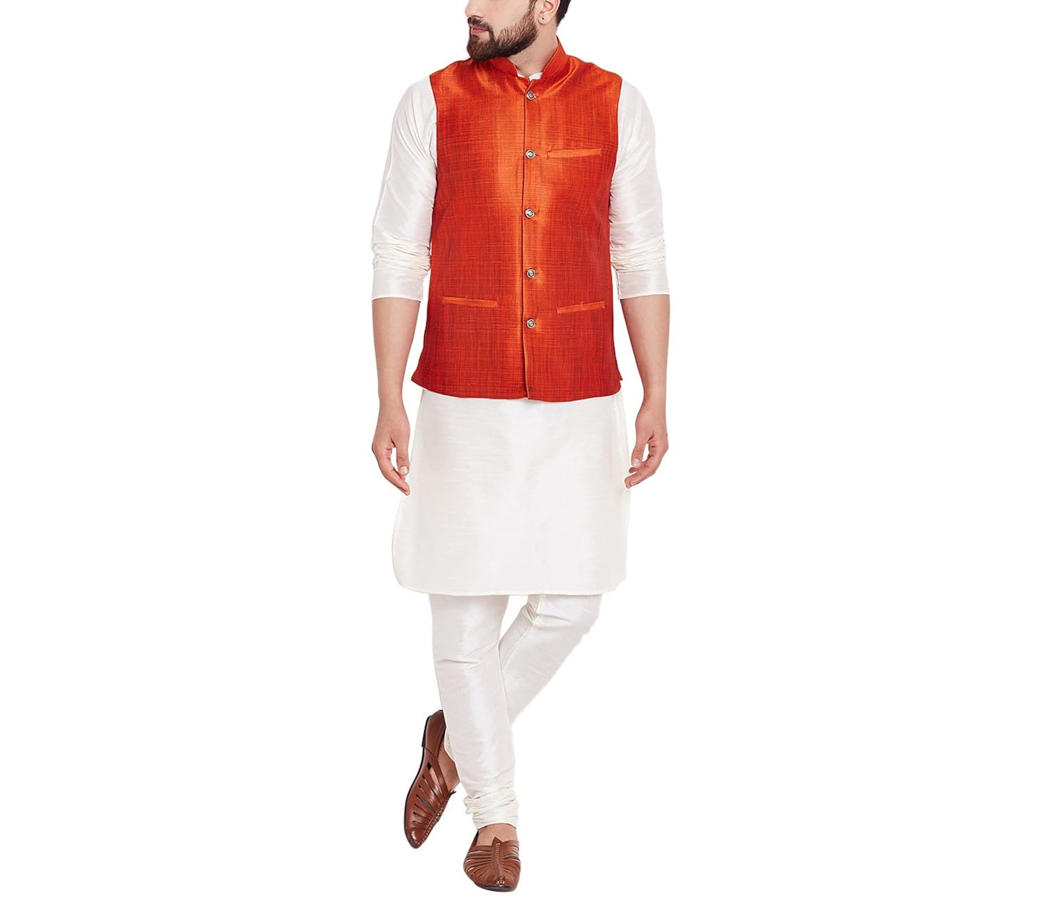sojanya (since 1958) mens dupion silk designer only nehru jacket