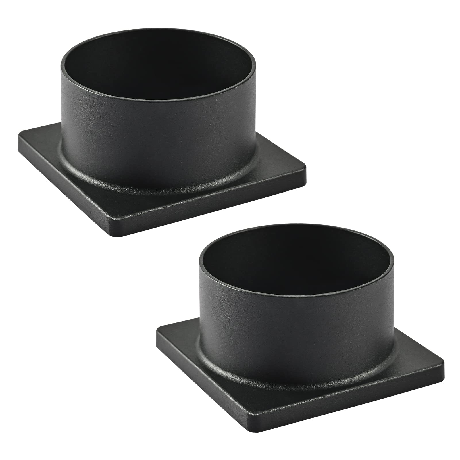 Photo 1 of 2 Pack Black Cast Aluminum Pier Base Adapter for 3" Diameter Stub Post, Outdoor Deck Porch Patio Accessory Mount