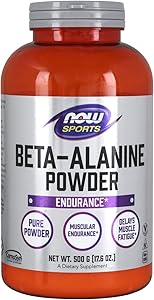 NOW Sports Nutrition, Beta-Alanine Pure Powder 2,000 mg, Muscular Endurance*, 500 Grams