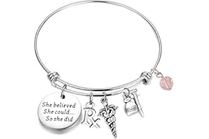 LYWJYB BIRDGOT Birdgot Pharmacy Tech Gift - Pharmacist Gift Keychain for Pharmacy Student & Technician (RX Bracelet)