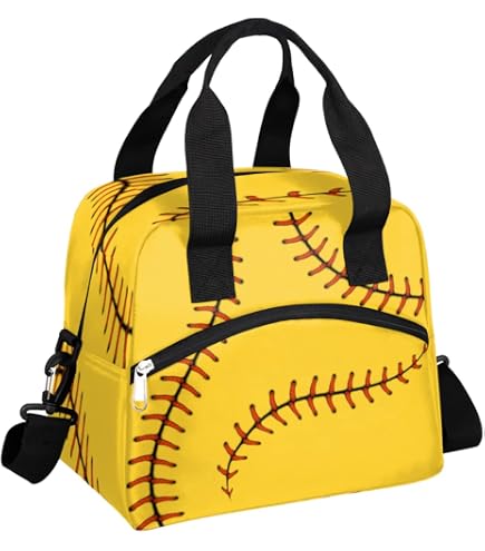 Amazon.com: Insulated Cooler Lunch Bag Sport Softball Yellow  display picture 2