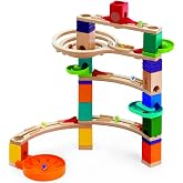 Hape Quadrilla Cliffhanger Wooden Marble Run Blocks | Marble Maze Run Set, Early Educational STEM Development Building Toys for Kids, Multicolor, Model:E6020