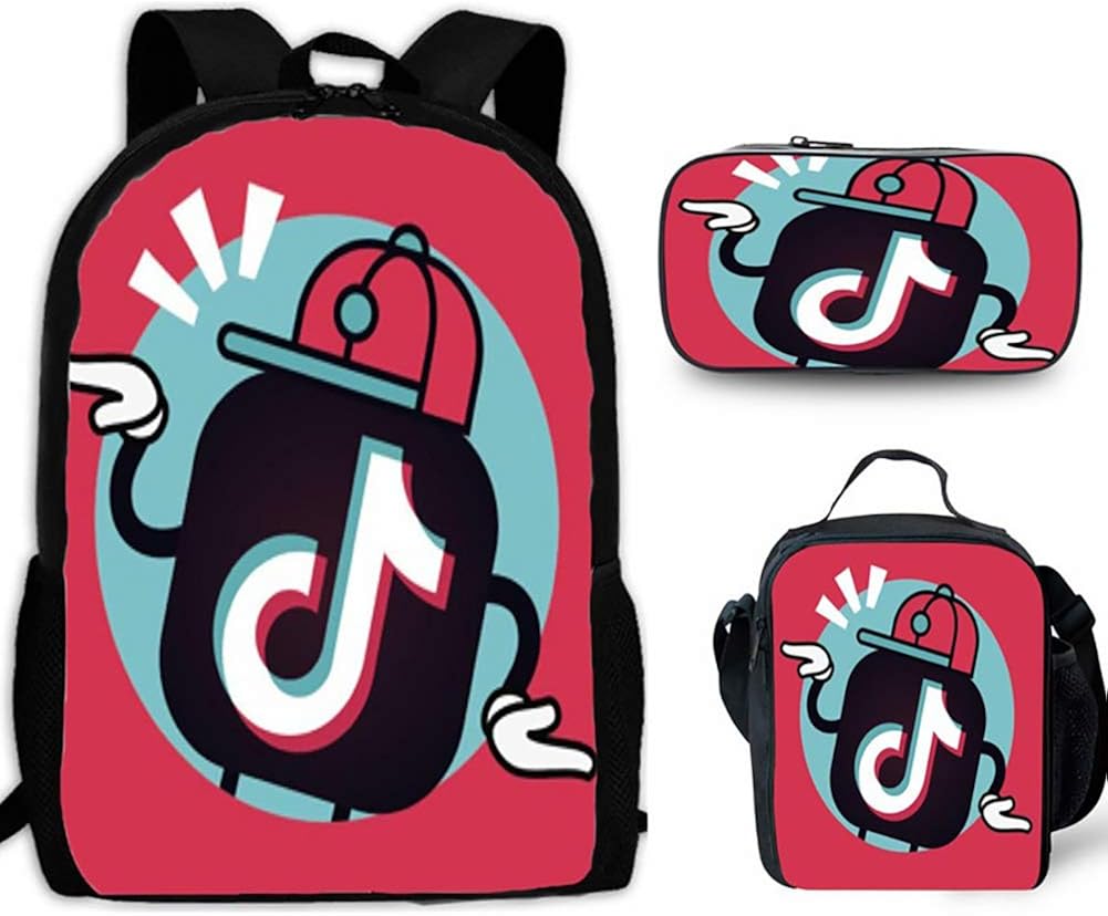 Kids School Bag Backpack Set 3In1, Starry sky TIK TOK Laptop Backpack