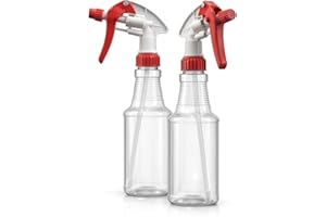 Bar5F Empty Plastic Spray Bottles 16-Ounce BPA-Free Food Grade Crystal Clear M-Series Fully Adjustable Sprayer (not for oil), 2-Pack
