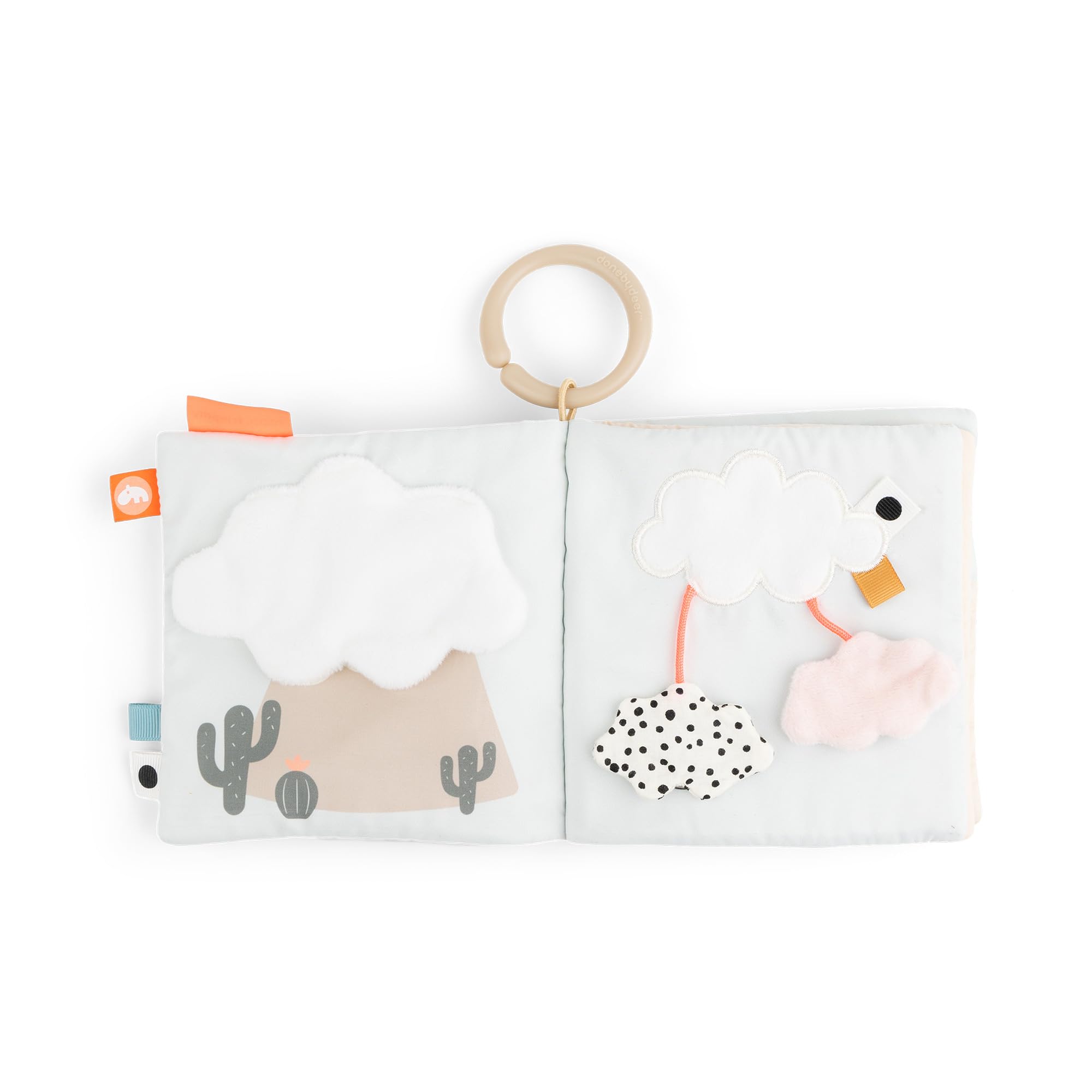 Done by Deer Baby Activity Book Lalee - Engaging and Educational Sensory Play for Babies and Toddlers - Hidden Teether, Baby Mirror, Discover stimulating Features with Lalee The Llama, Crinkle Book