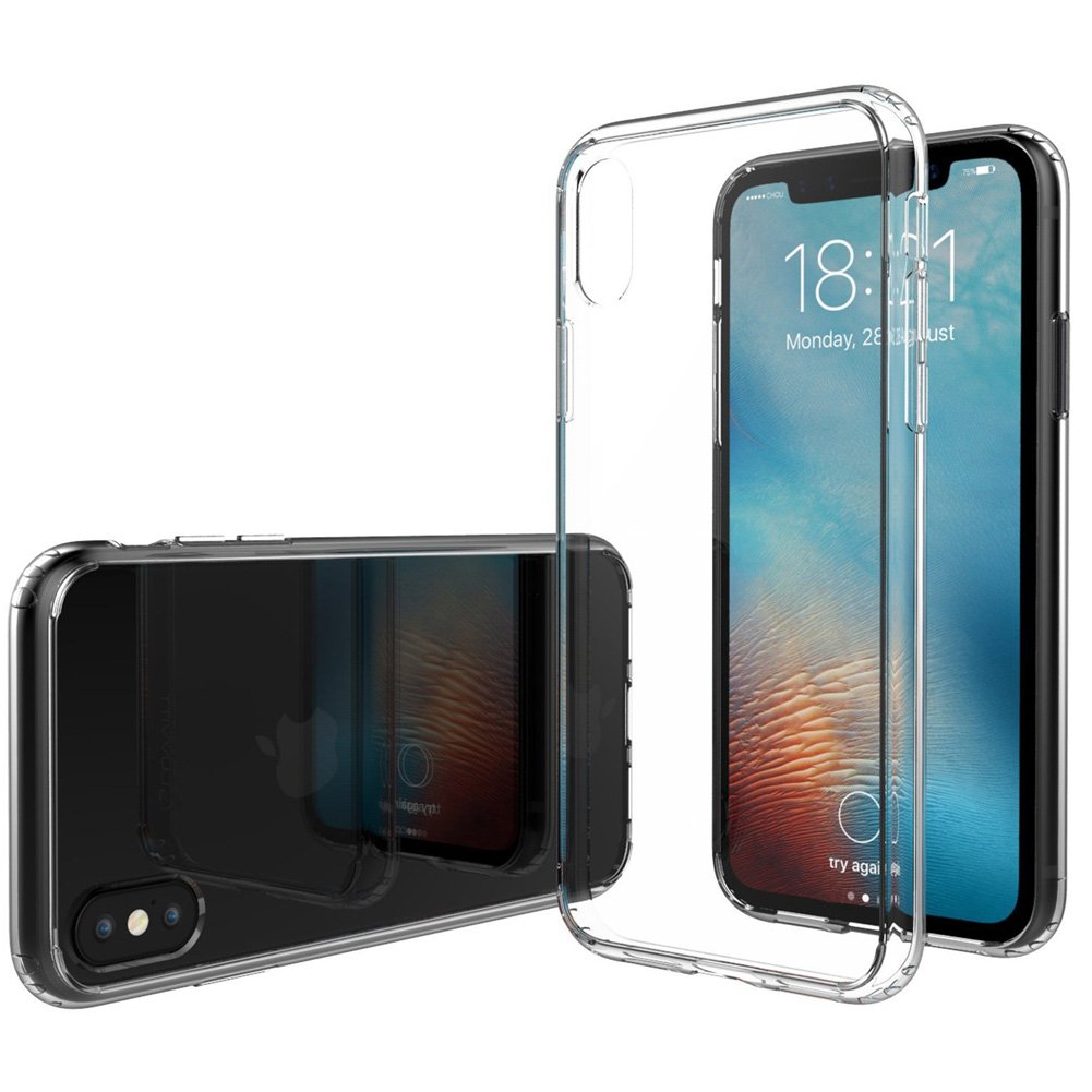 iPhone X Phone Case,WOWOGO Lightweight [Crystal Clear] TPU Back Cover [Qi Wireless Charging Compatible] Transparent Soft Flexible Protective Case for Apple iPhone X/iPhone 10 5.8\