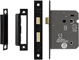 Decoranddecor Bathroom Mortice Lock 3 inch Matt Black Fire Rated UKCA CE view 5
