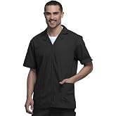 Cherokee Men's Zip Up Jacket, Traditional Fit Lapel Collar with Half Sleeves 4300