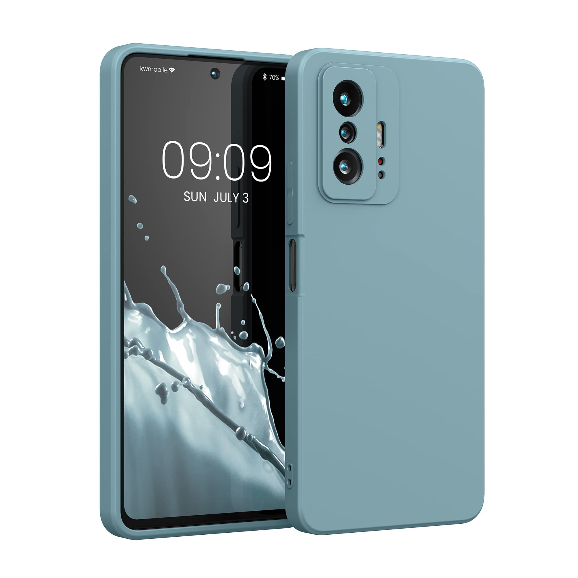 kwmobile Case Compatible with Xiaomi 11T / 11T Pro Case - Slim Protective TPU Silicone Phone Cover - Arctic Night