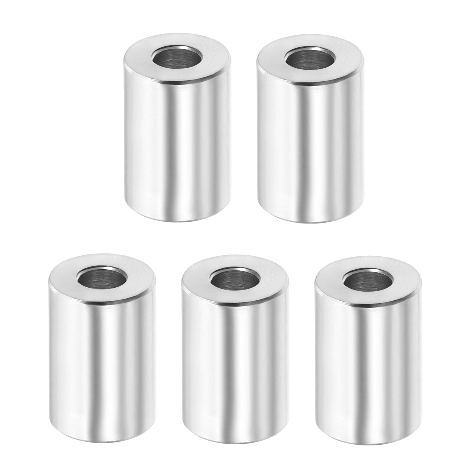 PATIKIL M5 Stainless Steel Spacers, 5 Pcs Metal Spacers Stainless Steel 5.2mm ID x 12mm OD x 20mm L Screw Standoff Round for 1/5inch or M5 Screw Bolts