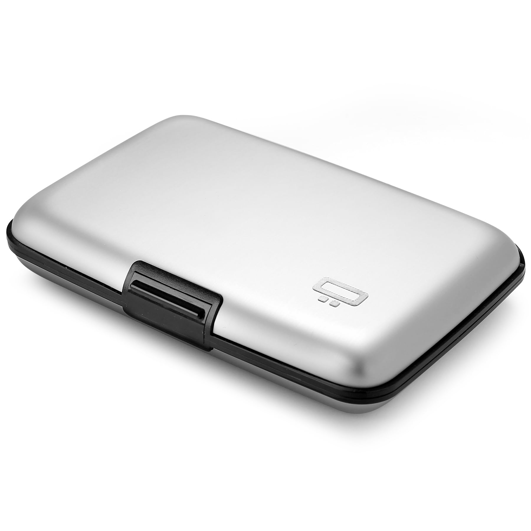 ÖGON -DESIGNS- Aluminium Card Holder, RFID Protection Against Fraud and demagnetization, Compact Wallet, Smart Case Stockholm V1 Model (Silver) — image 1