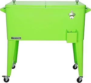 Permasteel PS-A203-LI 80 Quart Portable Rolling Patio Cooler, Lime