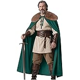 L'VOW Viking Fur Cloak Renaissance Fur Cape - Velvet Cloak with Fur Medieval King Cape Cosplay Costume