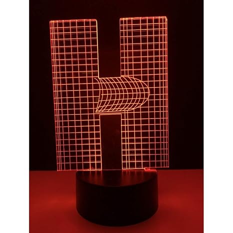 Pqhlx Lámpara 3d Alfabeto Letra H 7 Tabla De Cambio De Color