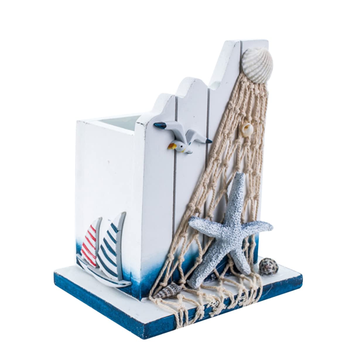 EXCEART Wooden Pen Holder for Home Office Stylish Desk Tray Storage for Stationery Cute Decor Desktop Organizer