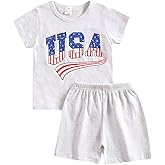 4th of July Baby Boy Outfit Toddler Fourth of July T Shirts Stars and Stripes Shorts Red White Blue Clothes Set
