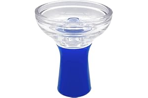 AGSDGAWD Hookah Bowl High-Temp Resistant Glass Shisha Bowl Compatible with Heat Management Systems Enhance Your Hookah Experience with Premium Replacement Bowl (Color : Blue)