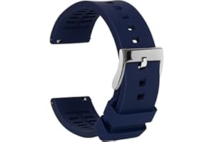 TStrap Silicone Watch Band for Men - Black Quick Release Watch Band for Women Soft - Waterproof Smart Watch Bracelet Clasp - Correa de Silicona para Reloj Replacement - 18mm 19mm 20mm 21mm 22mm 24mm