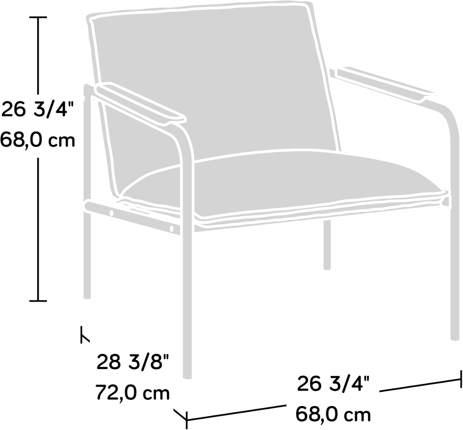Sauder Coral Cape Lounge Chair, L: 26.77" x W: 28.35" x H: 26.77", Ivory Finish: Furniture & Decor