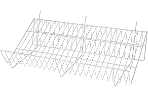 SSWBasics 24 x 12 x 6 inch White Downslope Shelf With 4 Inch Slanted Front Lip - For Slatwall or Pegboard