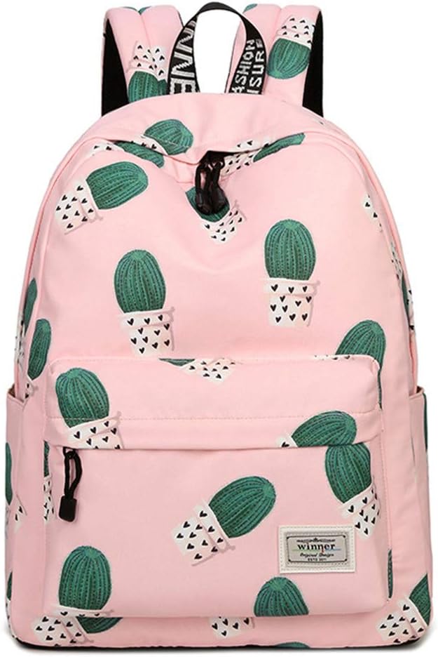 Fashion Women Cute Travel Bags Cactus Printing School Backpack Laptop Backpack