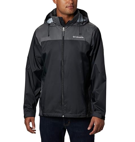 Columbia Men's Glennaker Lake Rain Jacket, Black/Grill, Small in