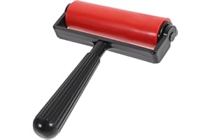 GETAJGHSD 10cm Red Rubber Brayer Printmaking Roller for Stamping Crafts and Relief Printing Art Tools