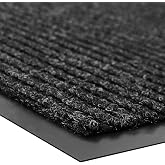 UNIMAT Traffic Guard Door Mat, 3&acute;x 5&acute;, Heavy Duty Waterproof Doormat, Stain and Fade Resistant Welcome Mats, Durable Rubber Backing, Low Profile Entryway Rug, Shoe and Boot Scraper, Black