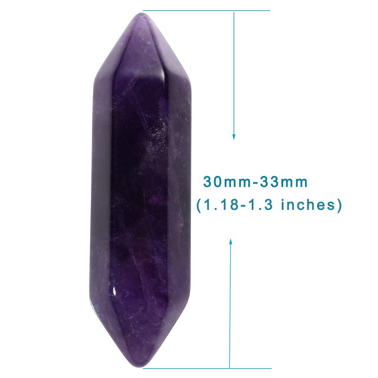 MANIFO 3pcs/Set Natural Healing Crystal Column Hexagonal Double Points Tumbled Polished Stones, Mini Gemstone Decor (Amethyst)