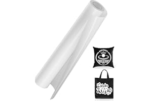 LOFFA White HTV Vinyl Rolls, Heat Transfer Vinyl for T-Shirt, 12'' X 10ft White Iron on Vinyl Compatible with Cricut and All Cutting Machines, Heat Press Vinyl for Fabric Craft DIY
