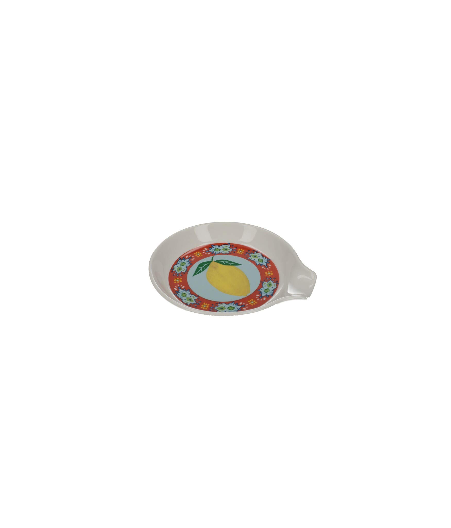 KitchenCraft World of Flavours Spoon Rest with Italian Style Design, Ceramic, Multi Colour, 12.5 x 11.5 cm