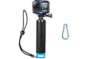 O'woda Floating Handle Grip Waterproof Buoyancy Selfie Stick Monopod with Carabiner for GoPro Hero 13 12 11 10 9 8 7 6 5 4 3+ 2 1, AKASO EK7000 Pro V50 Pro Brave 4, DJI Action 5 Pro (Blue)