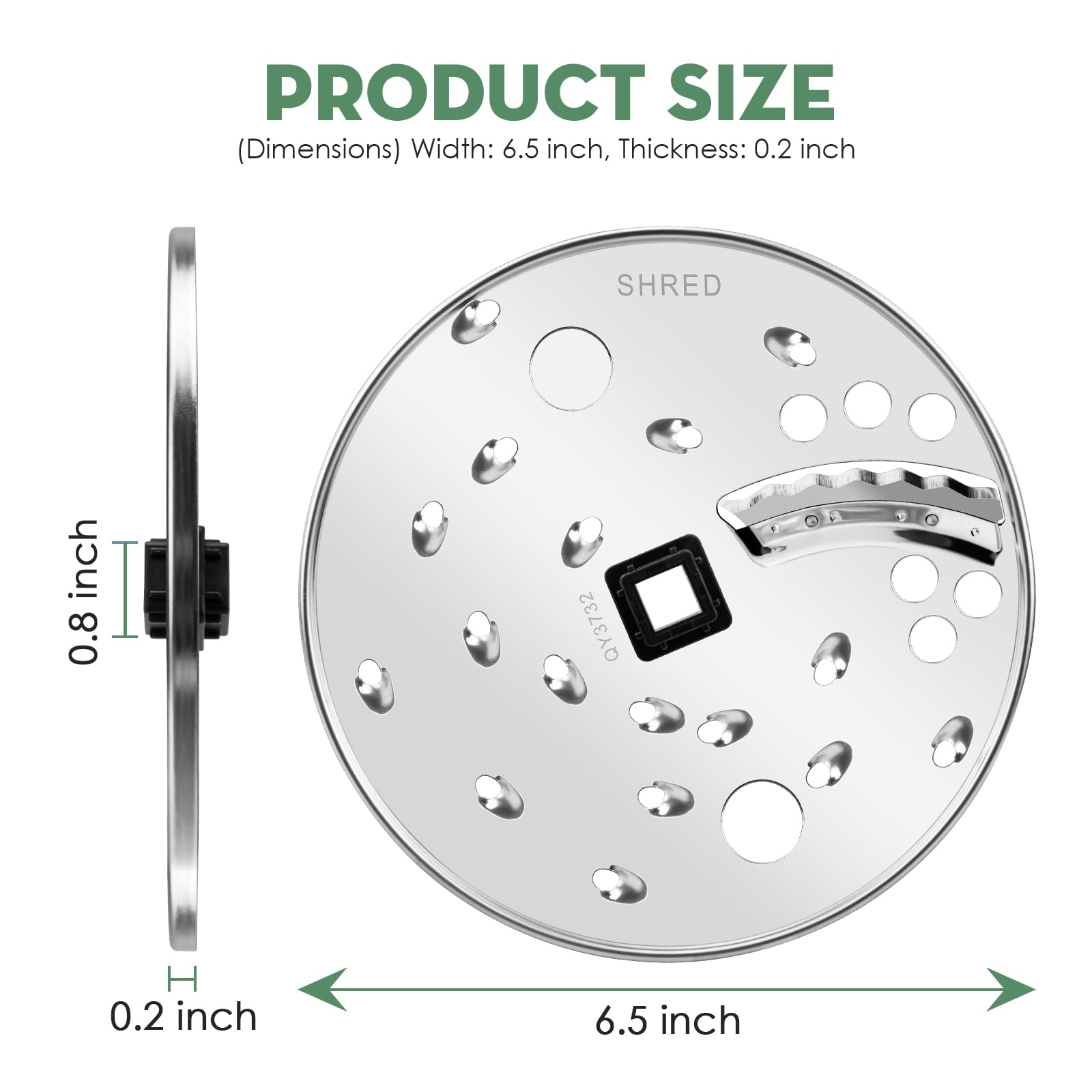 Food Processor Slice Shred Disc Blade Replacement for Hamilton Beach 70730, 70740, 70670, 70760 - Stainless Steel Disc for Slicing and Shredding