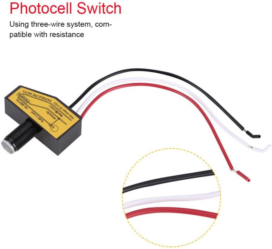 Haofy 12V 24V 36V 48V Photocell Light Switch, Dusk to Till Dawn Sensor Photoelectric Switch - Image 3