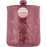 Mason Cash In the Meadow Medium Storage Jar 1.85 Litre Embossed Floral Design, Durable Stoneware, Airtight Lid &ndash; Ideal for Biscuits, Cookies, Rice, Flour &ndash; Classic Kitchen Storage