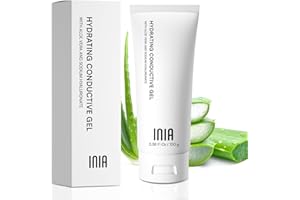 INIA Microcurrent Conductive Gel for Korean Skin Care Machines & Face Massagers – Hydrating Gel Primer with Hyaluronic Acid Facial and Body, Anti-Aging & Skin Tightening for Women and Men, 3.38 Fl Oz