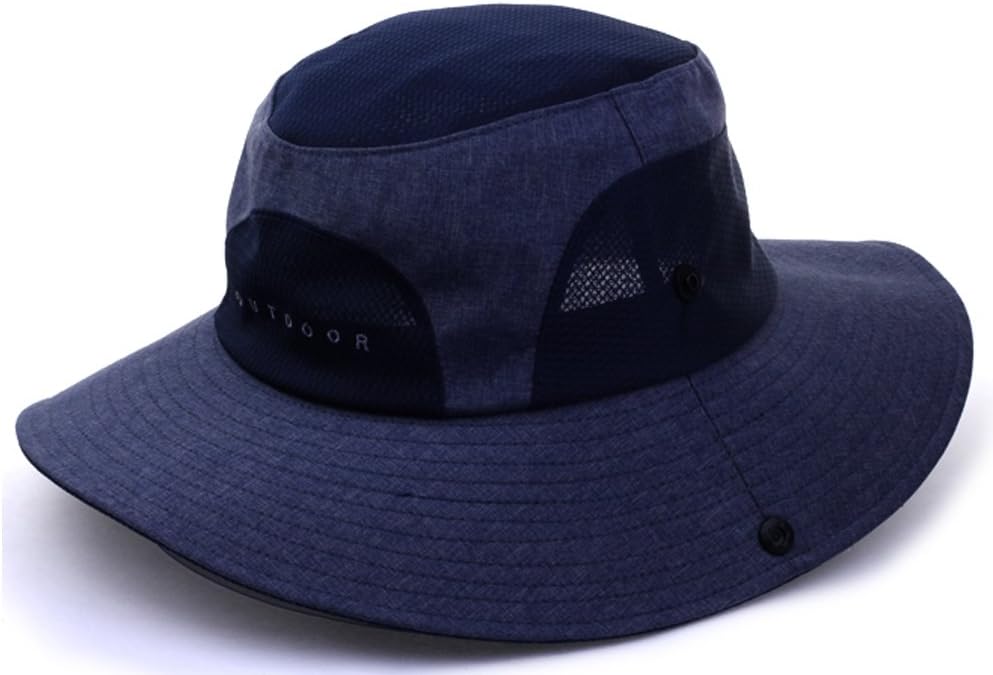 Supplex Mens Sun Hat Wide Brim Dress Small Head Foldable Shapeable Light Protective (Navy)