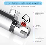 Marketero Thermostatic Shower Mixer Tap Wall Mounted Chrome Brass view 5
