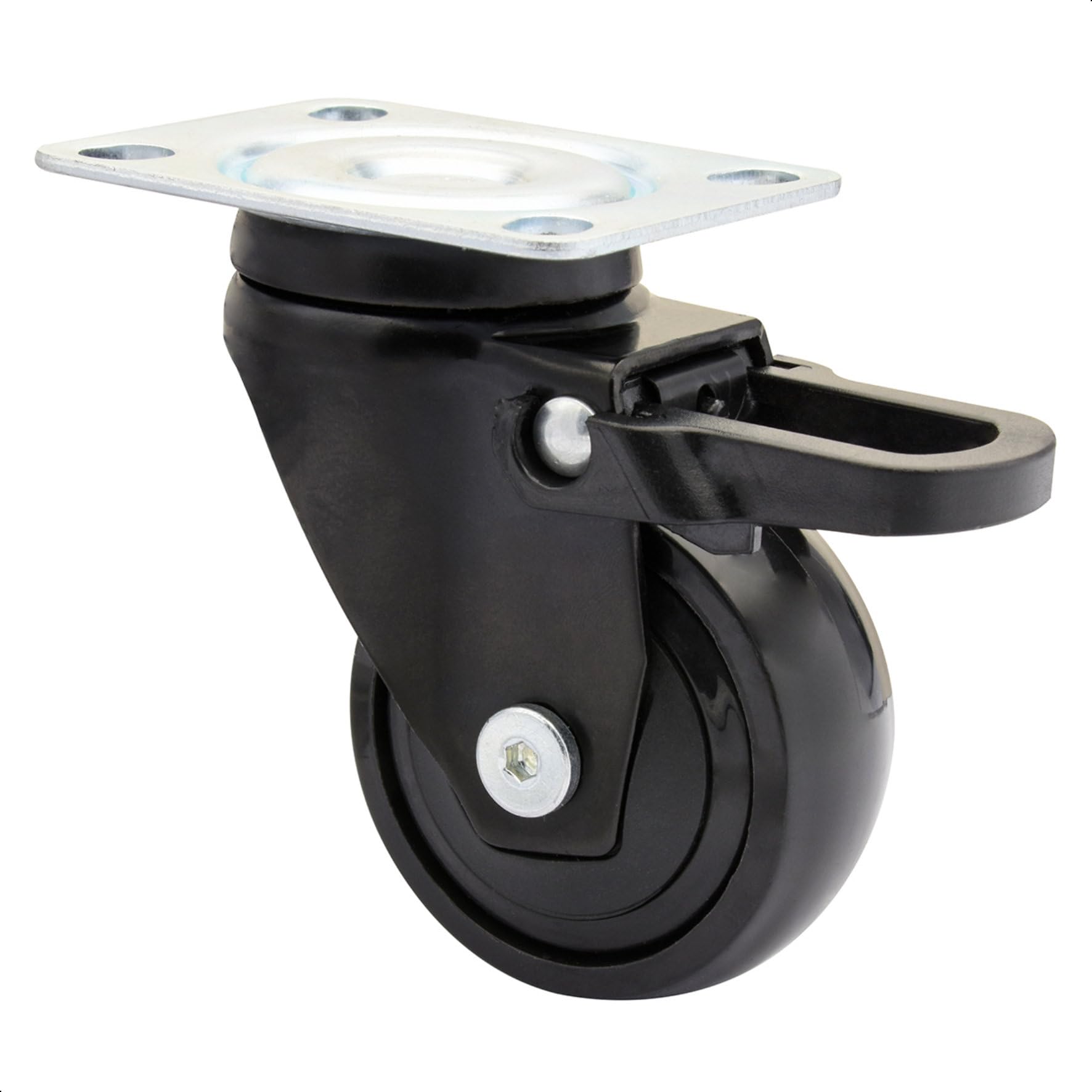 WAGNER design - 3C - swivel castor/furniture castor - black, soft tread, diameter Ø 50 mm, total brake, ball bearing, load capacity 50 kg - 01235201