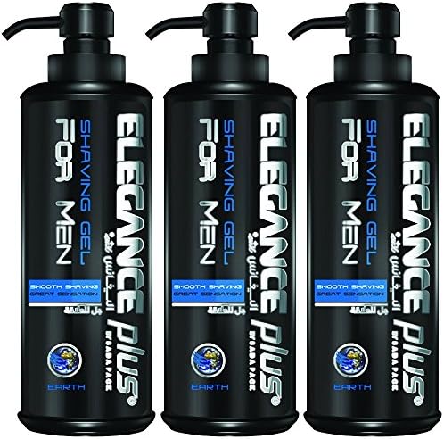 Elegance Plus Clear Shaving Gel For Men Earth Shave Gel (3 Pack)