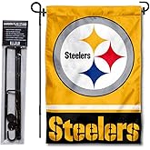 Pittsburgh Steelers Gold Garden Flag with Stand Holder