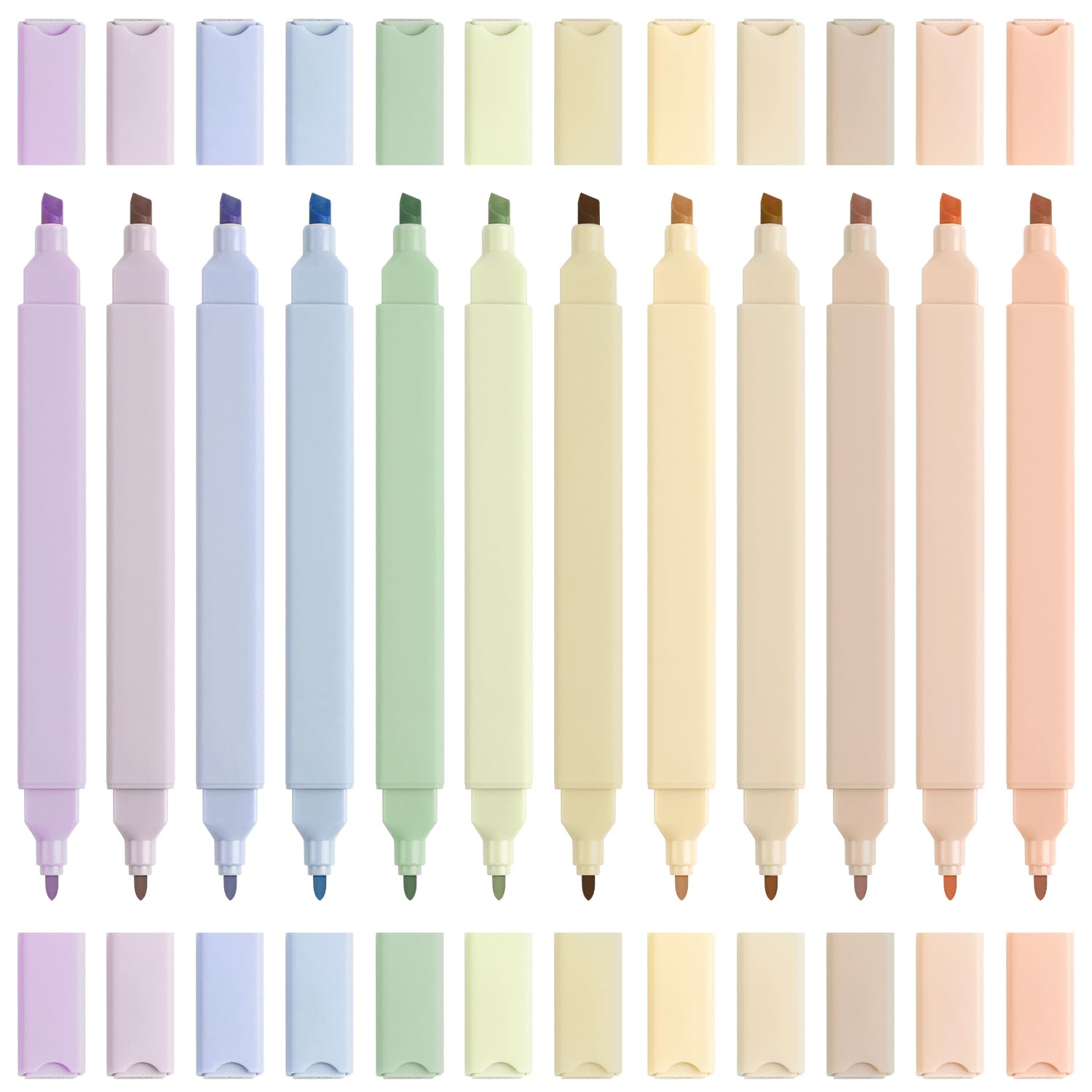 ZALAON Pastel Highlighters, 12 Cute Pens Morandi Color Aesthetic Bible Highlighters Chisel & Fine Tip, No Bleed for Notes & School Supplies