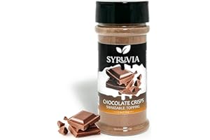 Syruvia Chocolate Crisp Shakable Coffee Topping - 5.5 oz Coffee Sprinkles. Great for Oatmeal, Milkshakes, Smoothies, Ice Cream, Dessert Topping, and More.