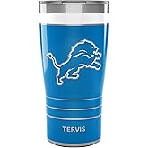 Tervis Traveler NFL Detroit Lions - MVP Triple Insulated Tumbler Travel Cup Keeps Drinks Cold & Hot, 20oz, Stainless Steel