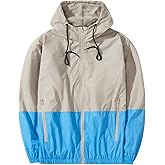XiaoYouYu Men's Lightweight Windbreaker Jackets Outdoor Hooded Pocket Raincoat Jacket