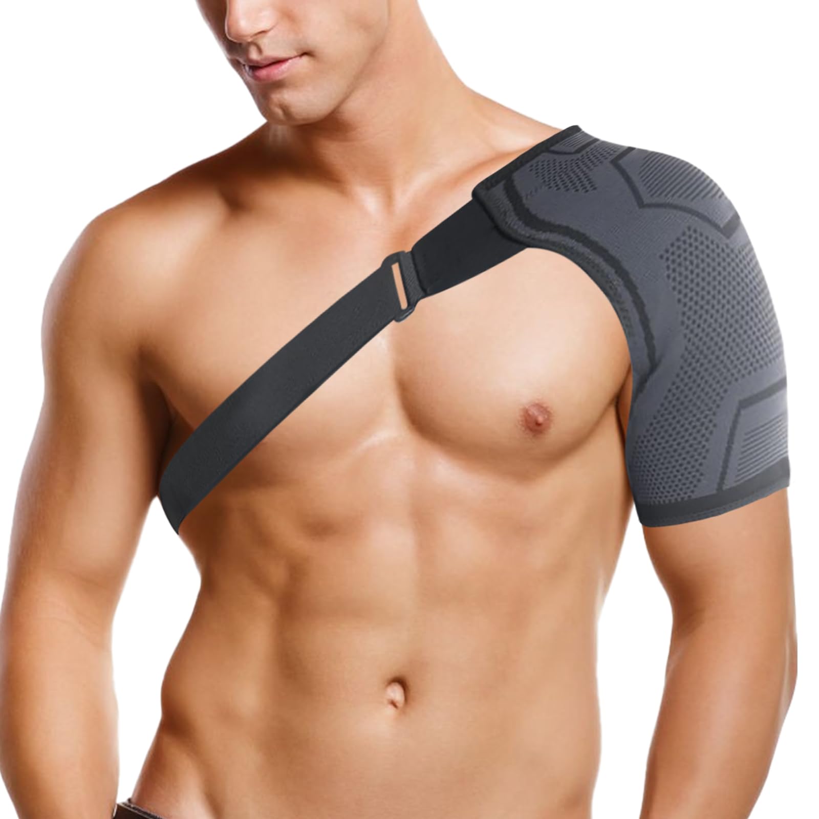 Photo 1 of eYotto Shoulder Brace for Men Women, Left Right Shoulder Support Stabilizer Compression Sleeve With Adjustable Strap for Rotator Cuff Relief, Frozen Shoulder, Tendonitis, Bursitis